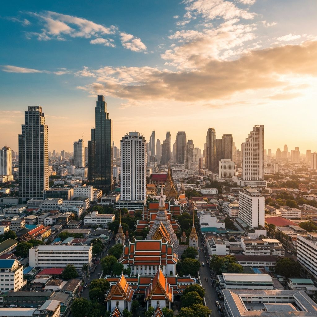 Bangkok skyline at sunset